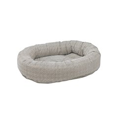 Donut Bed For Dogs in Herringbone  Fabric Finish Size - LRG