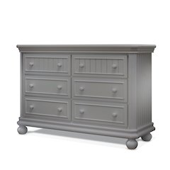 Sorelle Finley RTA 6 Drawer Double Dresser,Weathered Gray Color