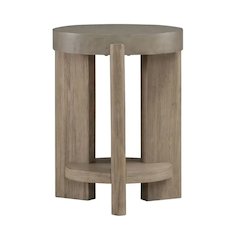 Affinity Chairside Table for Living Room - Dusty Taupe Faux Concrete Tops
