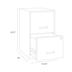 Space Solutions 18" Deep 2 Drawer Letter Width Vertical File Cabinet, Putty