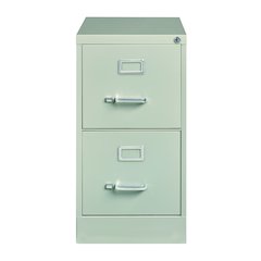 Hirsh 25" Deep 2 Drawer Metal Vertical File Cabinet, Light Gray