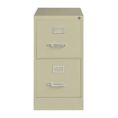 Hirsh 26.5" Deep 2 Drawer Vertical File Cabinet, Commercial Grade, Putty