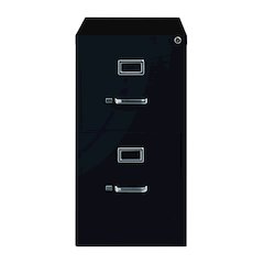 Hirsh 26.5" Deep 2 Drawer Vertical File Cabinet, Commercial Grade, Black