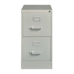 Hirsh 26.5" Deep 2 Drawer Vertical File Cabinet, Commercial Grade, Light Gray