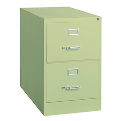 Hirsh 26.5" Deep 2 Drawer Legal Width Metal Vertical File Cabinet, Putty