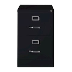 Hirsh 26.5" Deep 2 Drawer Legal Width Metal Vertical File Cabinet, Black