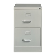 Hirsh 26.5" Deep 2 Drawer Legal Width Metal Vertical File Cabinet, Light Gray