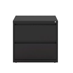 Hirsh 30 inch Wide 2 Drawer Metal Lateral File Cabinet, Black
