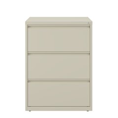 Hirsh 30 Inch Wide 3 Drawer Metal Lateral File Cabinet, Putty