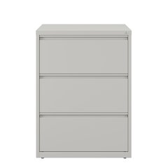 Hirsh 30 Inch Wide 3 Drawer Metal Lateral File Cabinet, Light Gray