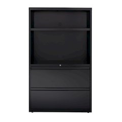 Hirsh 36 inch Wide 2 Drawer Metal Lateral Combo File Cabinet, Black