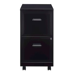 Space Solutions 18" Deep 2 Drawer Vertical File Cabinet, Black