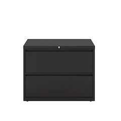 Hirsh 36 Inch Wide 2 Drawer Metal Lateral File Cabinet, Black
