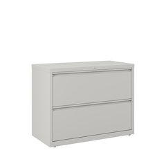 Hirsh 36 Inch Wide 2 Drawer Metal Lateral File Cabinet, Light Gray