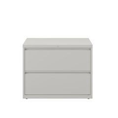 Hirsh 36 Inch Wide 2 Drawer Metal Lateral File Cabinet, Light Gray