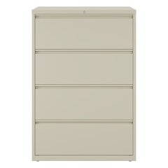 Hirsh 36 Inch Wide 4 Drawer Metal Lateral File Cabinet, Putty