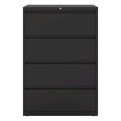 Hirsh 36 Inch Wide 4 Drawer Metal Lateral File Cabinet, Black