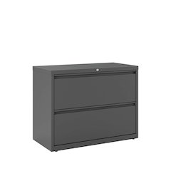 Hirsh 36 Inch Wide 2 Drawer Metal Lateral File Cabinet, Charcoal