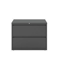 Hirsh 36 Inch Wide 2 Drawer Metal Lateral File Cabinet, Charcoal