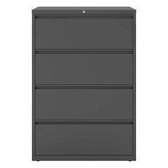 Hirsh 36 Inch Wide 4 Drawer Metal Lateral File Cabinet, Charcoal