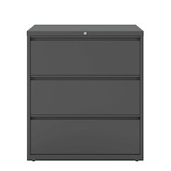 Hirsh 36 Inch Wide 3 Drawer Metal Lateral File Cabinet, Charcoal