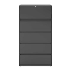Hirsh 36 Inch Wide 5 Drawer Metal Lateral File Cabinet, Charcoal
