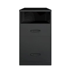 Space Solutions 18" Deep 2 Drawer Organizer Filing Cabinet, Shelf, Black