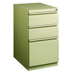Hirsh 20" Deep Mobile Pedestal File Cabinet 3 Drawer Box-Box-File, Putty