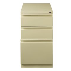 Hirsh 20" Deep Mobile Pedestal File Cabinet 3 Drawer Box-Box-File, Putty