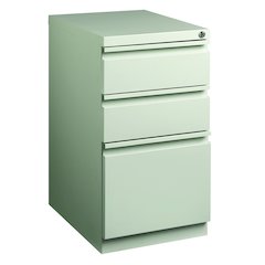 Hirsh 20" Deep Mobile Pedestal File Cabinet 3 Drawer Box-Box-File, Light Gray