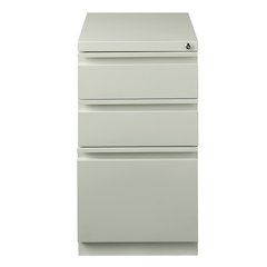 Hirsh 20" Deep Mobile Pedestal File Cabinet 3 Drawer Box-Box-File, Light Gray