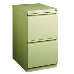 Hirsh 20" Deep Mobile Pedestal File Cabinet 2 Drawer File-File, Putty