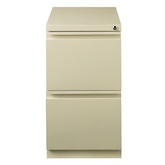 Hirsh 20" Deep Mobile Pedestal File Cabinet 2 Drawer File-File, Putty