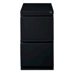 Hirsh 20" Deep Mobile Pedestal File Cabinet 2 Drawer File-File, Black