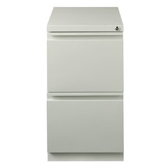 Hirsh 20" Deep Mobile Pedestal File Cabinet 2 Drawer File-File, Light Gray