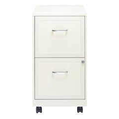 Space Solutions 18" Deep 2 Drawer Vertical File Cabinet, Pearl White