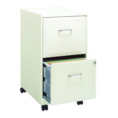 Space Solutions 18" Deep 2 Drawer Vertical File Cabinet, Pearl White