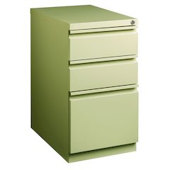 Hirsh 23" Deep Mobile Pedestal File Cabinet 3 Drawer Box-Box-File, Putty