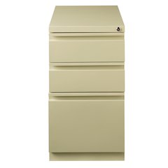 Hirsh 23" Deep Mobile Pedestal File Cabinet 3 Drawer Box-Box-File, Putty