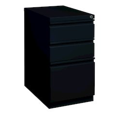 Hirsh 23" Deep Mobile Pedestal File Cabinet 3 Drawer Box-Box-File, Black