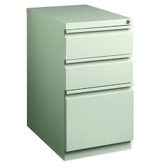 Hirsh 23" Deep Mobile Pedestal File Cabinet 3 Drawer Box-Box-File, Light Gray