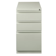 Hirsh 23" Deep Mobile Pedestal File Cabinet 3 Drawer Box-Box-File, Light Gray