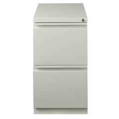 Hirsh 23" Deep Mobile Pedestal File Cabinet 2 Drawer File-File, Light Gray