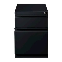 Hirsh 20" Deep Mobile Pedestal File Cabinet 2 Drawer Box-File, Black
