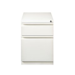 Hirsh 20" Deep Mobile Pedestal File Cabinet 2 Drawer Box-File, White
