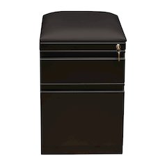 Hirsh 20 inch Deep Mobile Pedestal File Cabinet 2 Drawer Box-File Black/Black