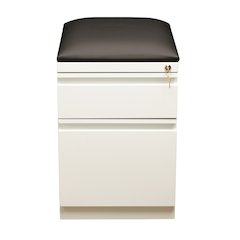 Hirsh 20 inch Deep Mobile Pedestal File Cabinet 2 Drawer Box-File White/Black