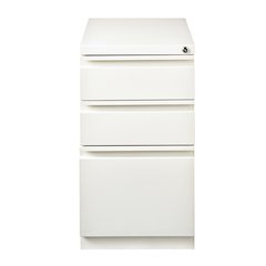 Hirsh 20" Deep Mobile Pedestal File Cabinet 3 Drawer Box-Box-File, White