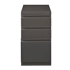 Hirsh 20" Deep Mobile File Cabinet 3 Drawer, Medium Tone Brown