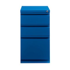Hirsh 20" Deep Mobile Pedestal File Cabinet 3 Drawer Box-Box-File, Classic Blue